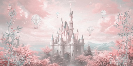 Волшебный розовый замок
