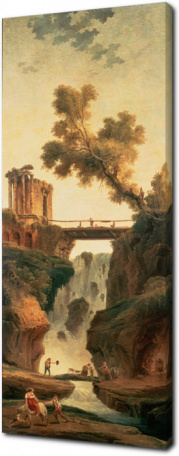 Робер Юбер - Пейзаж с водопадом