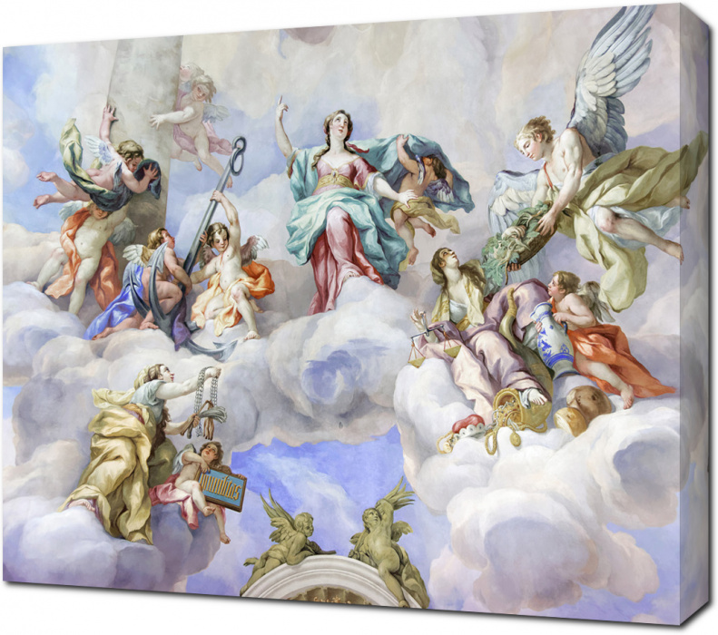 Фреска с ангелами церкви Святого Карла. Вена. Австрия