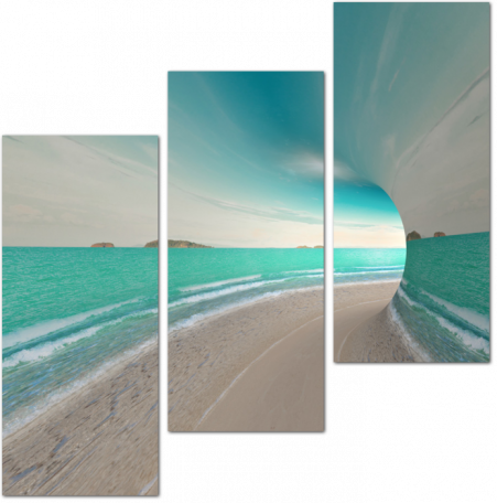 3D туннель с видом на море