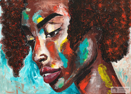 Портрет африканской женщины, граффити