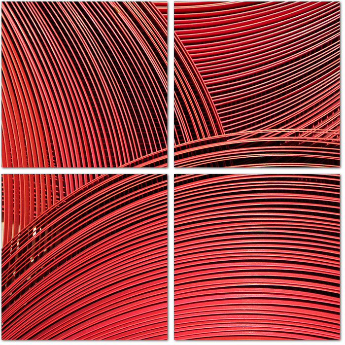 Красный фон с линиями в пространстве