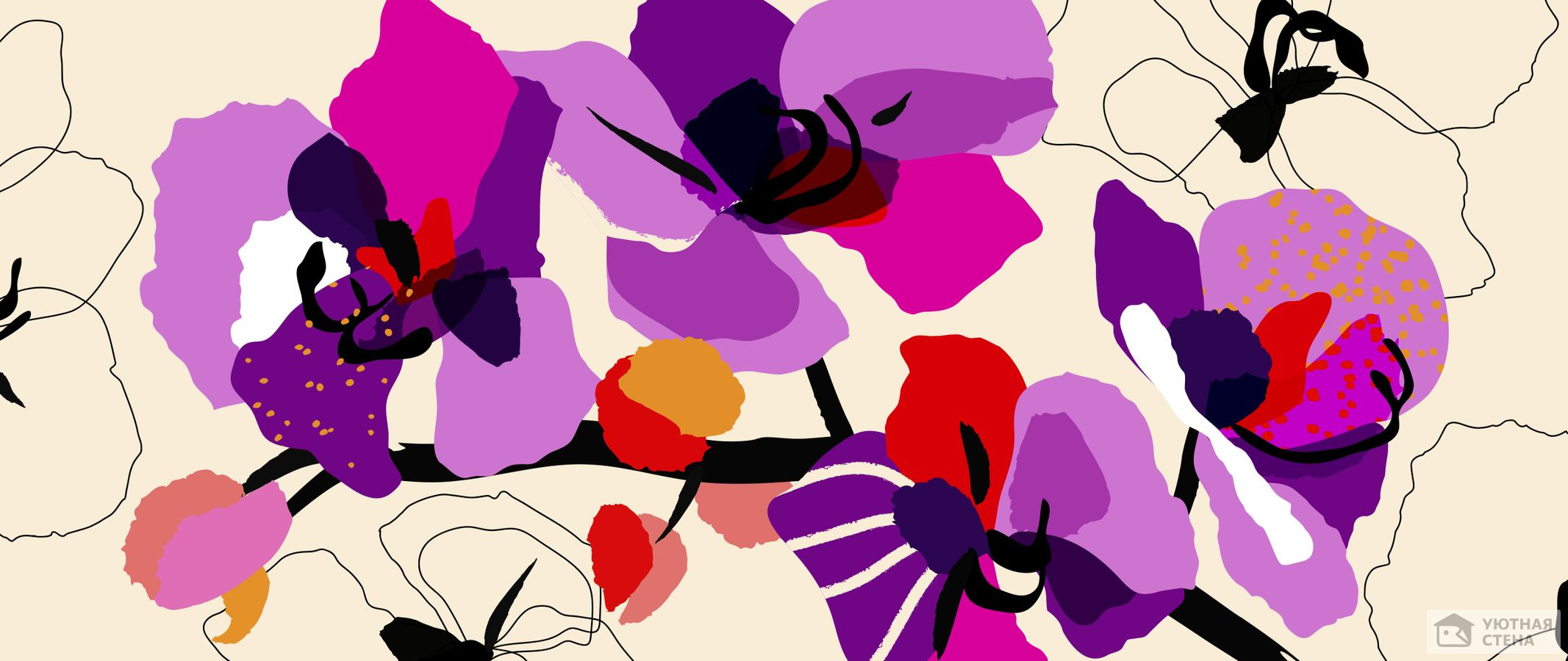 Шикарный абстрактный фон с цветами