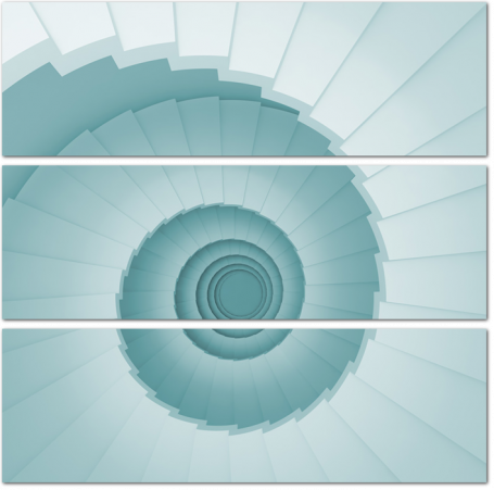 Белая винтовая лестница 3D