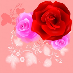 Воздушные красные и розовые розы