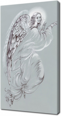 Черно-белое изображение ангела