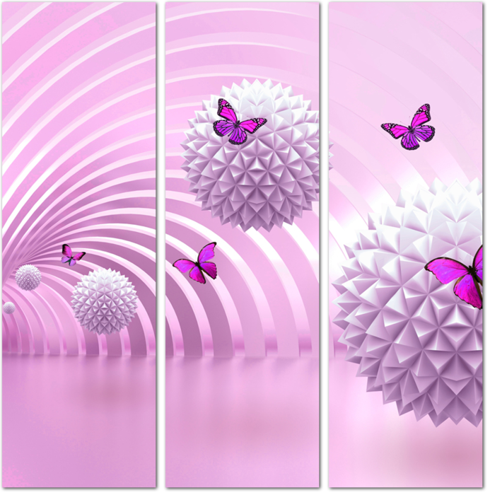 Текстурные шары с бабочками
