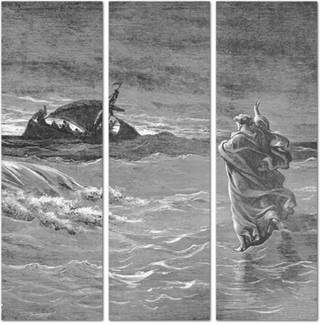 Гюстав Доре - Иисус идет по воде