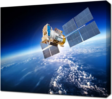 Космический спутник на орбите Земли