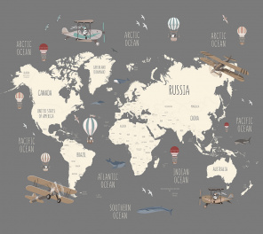 Карта мира на английском языке для детей
