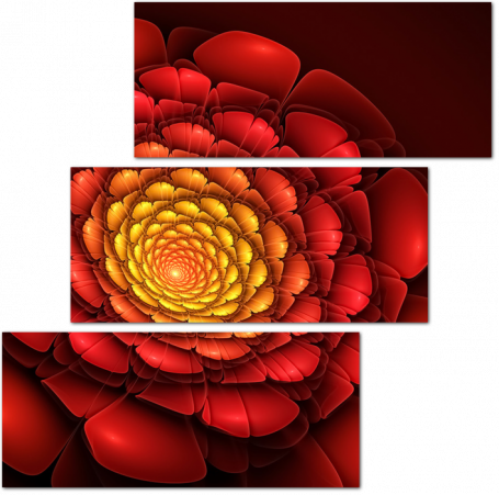 Красный 3D цветок