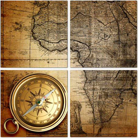 Древняя карта с компасом