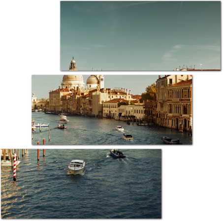 Катера на Гранд-канале в Венеции. Италия