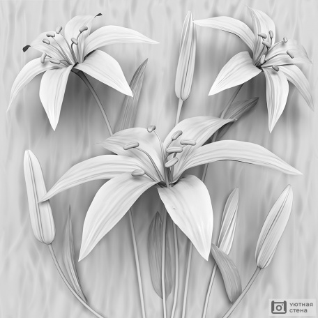 Белые лилии 3D