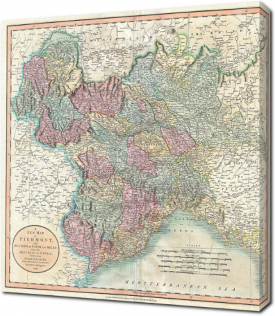 Географическая карта Италии. Милан 1799год