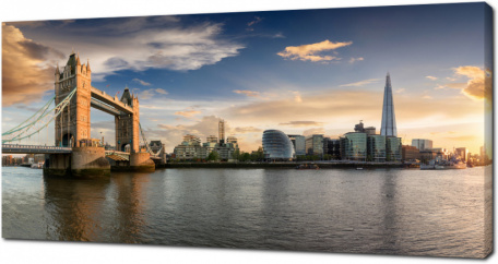 Панорамный вид Лондона с мостом
