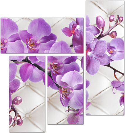3D орхидея на кожаном фоне