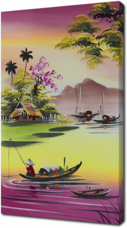 Рыбак. Вьетнамская живопись