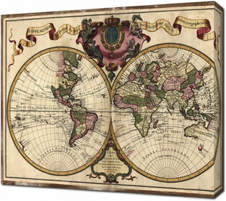 Старая карта мира. 1675-1726 годы