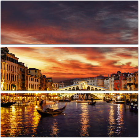 Мост Риальто в Венеции на закате