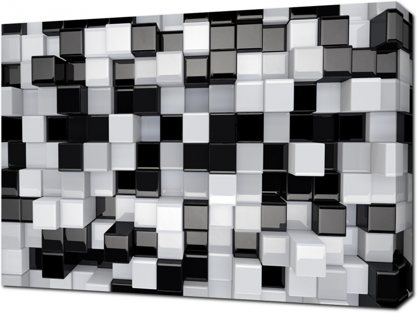 Черные и белые кубы 3D
