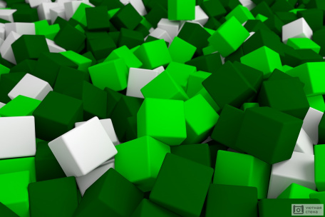 Зеленые 3D кубы