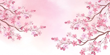 Розовые ветви сакуры на нежном фоне