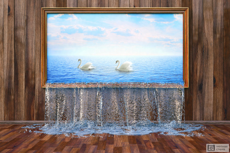3D Картина с лебедями
