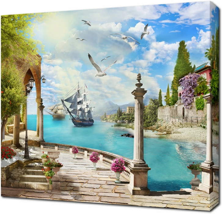 Морской пейзаж с колоннами