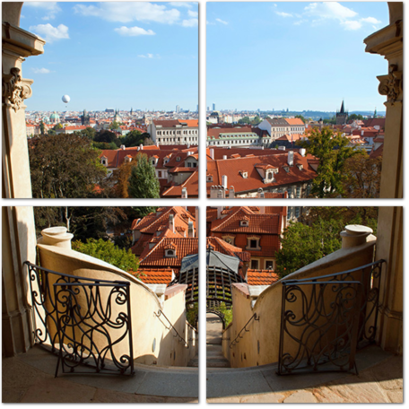Вид из арки на сад Богемии, Прага