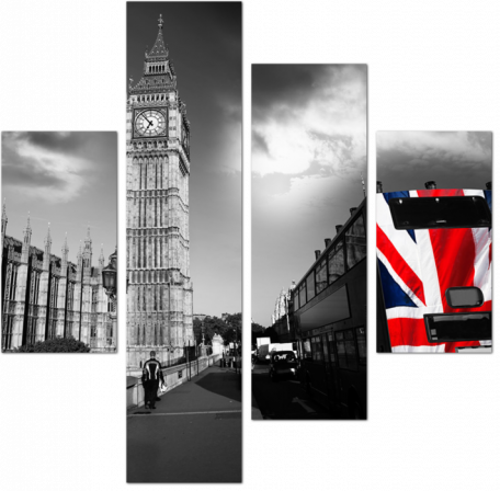 Городской автобус Лондона, обернутый во флаг Англии