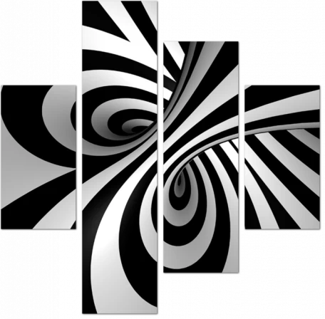 Черно-белая 3D абстракция