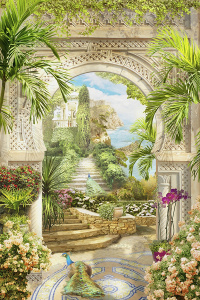 Арка в райский сад с павлинами