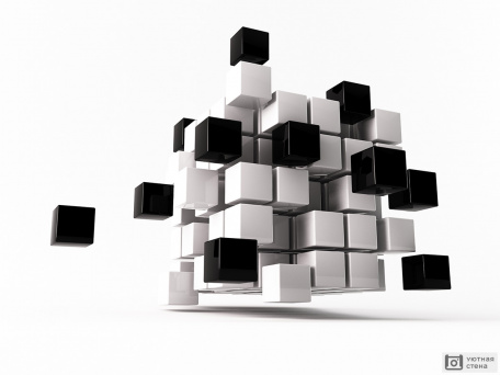 Белые и черные кубы 3D