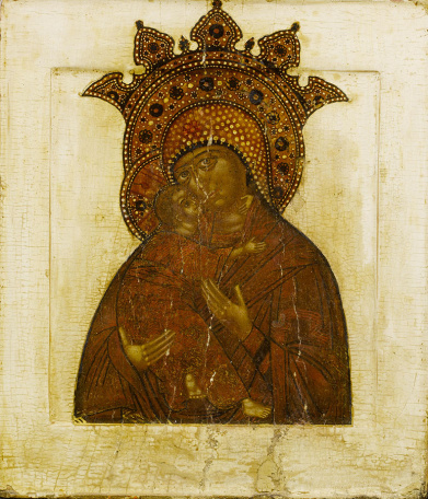Икона Б.М. Владимирская, XVIII в.