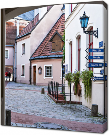 Средневековая площадь старого города Риги. Латвия