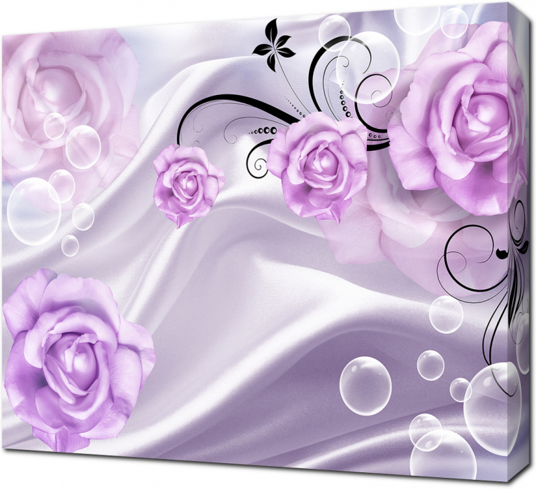 3D Пурпурная роза шелковый фон
