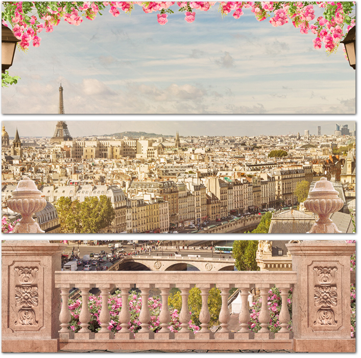 Украшенный балкон с видом на Париж