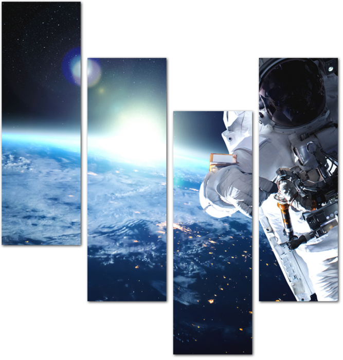 Фото космонавта на фоне Земли
