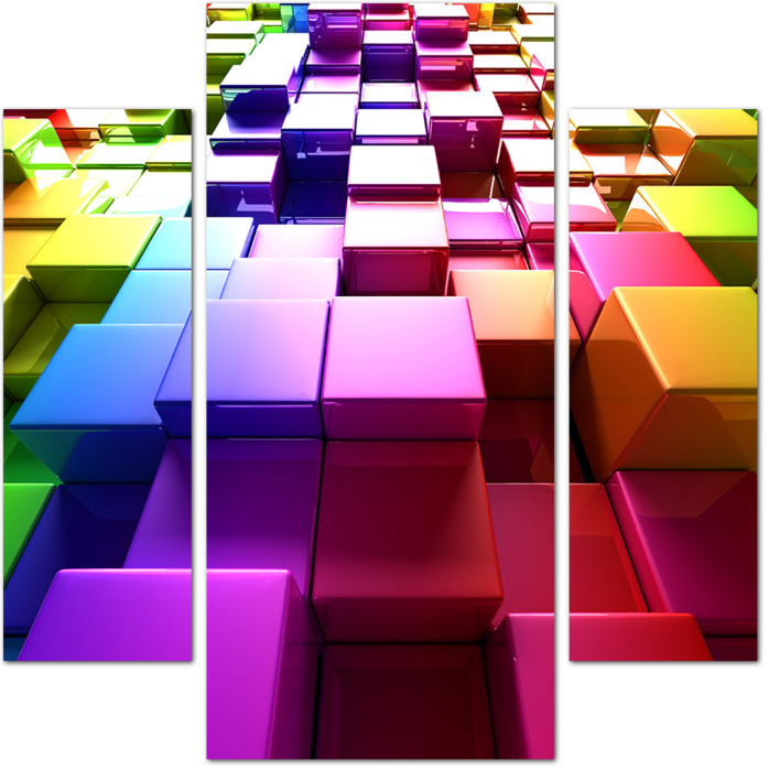 Цветные 3D кубы