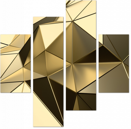 Золотые геометрические 3D фигуры