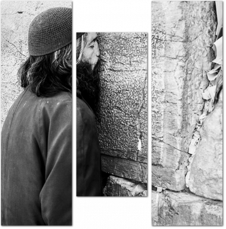 Еврей молится у стены плача. Иерусалим
