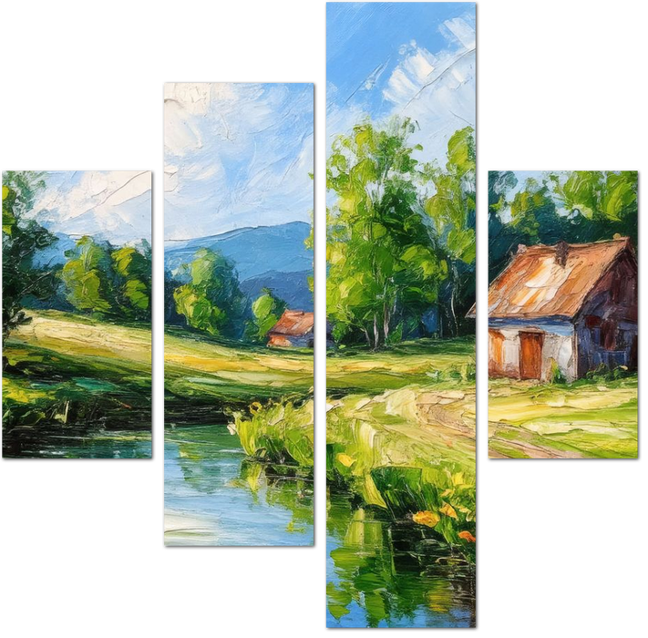 Яркий сельский пейзаж