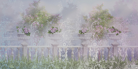 Цветочный забор с вазами