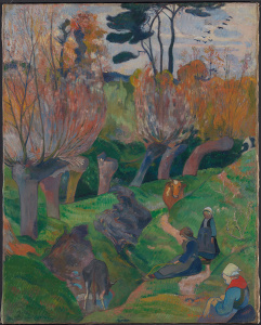 Поль Гоген - Пейзаж с женщинами и коровами