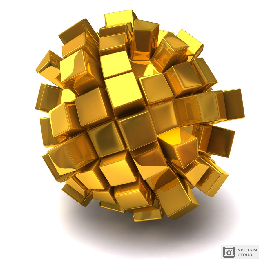 Золотой 3D шар