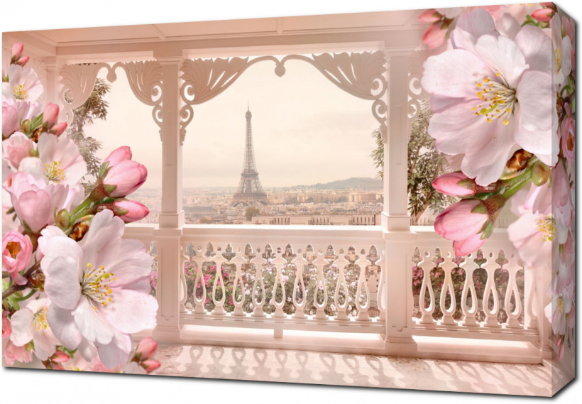 Балкон с цветами в Париже