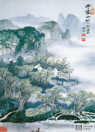 Китайская деревушка в горах
