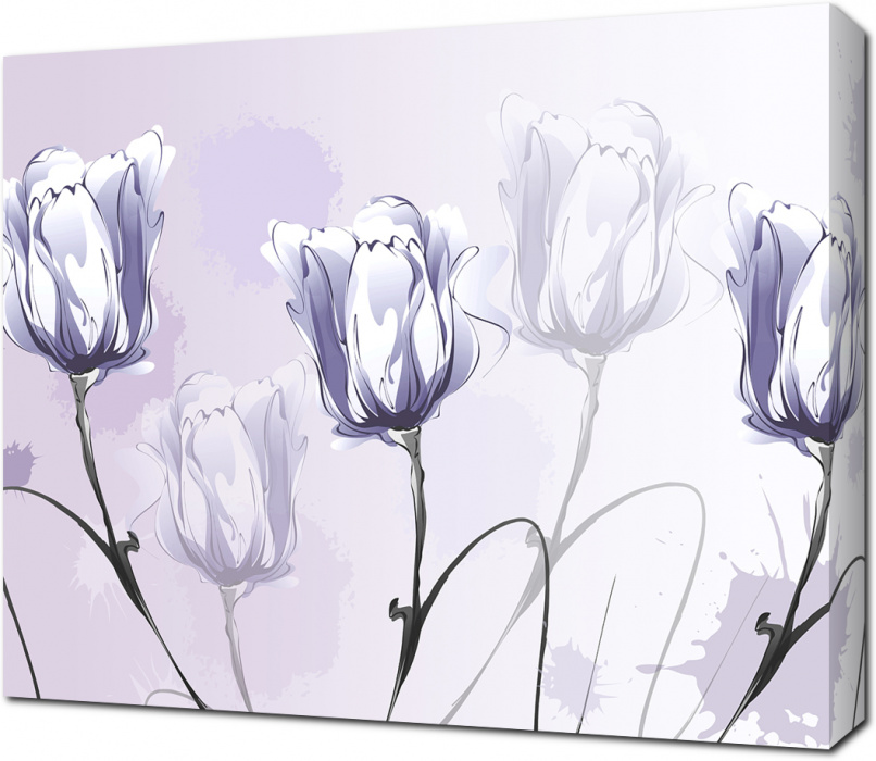 Рисованные нежные тюльпаны