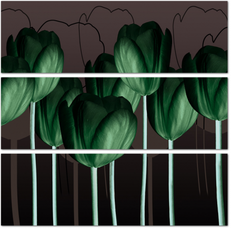3D зелёные тюльпаны